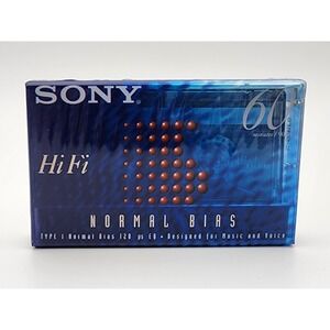 Sony Audio Tape Cassette Blank 60 Minutes Hi Fi Normal Bias Type I‎ New